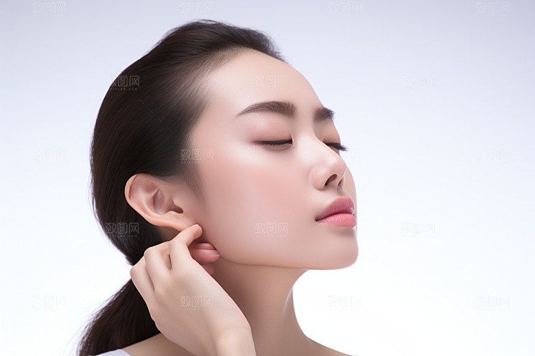 女性肖像优雅护肤品广告摄影图