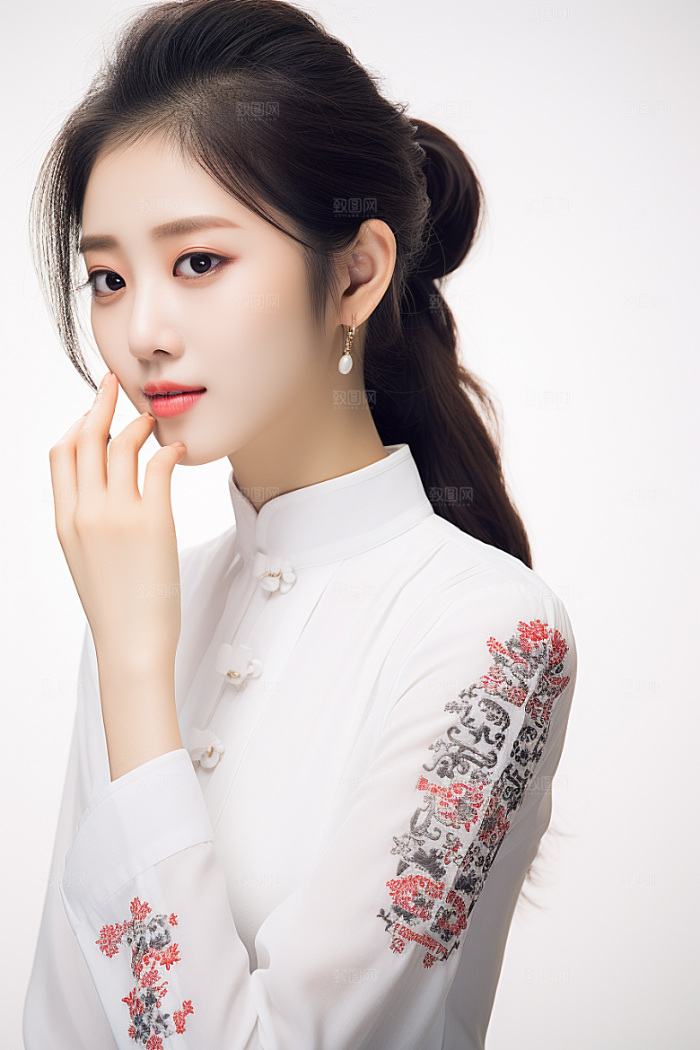 女性肖像淡妆清新广告摄影图
