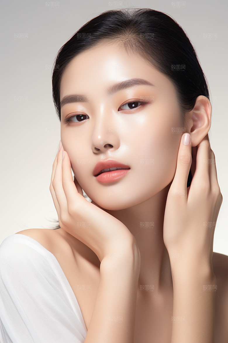 女性肖像简约自然广告摄影图