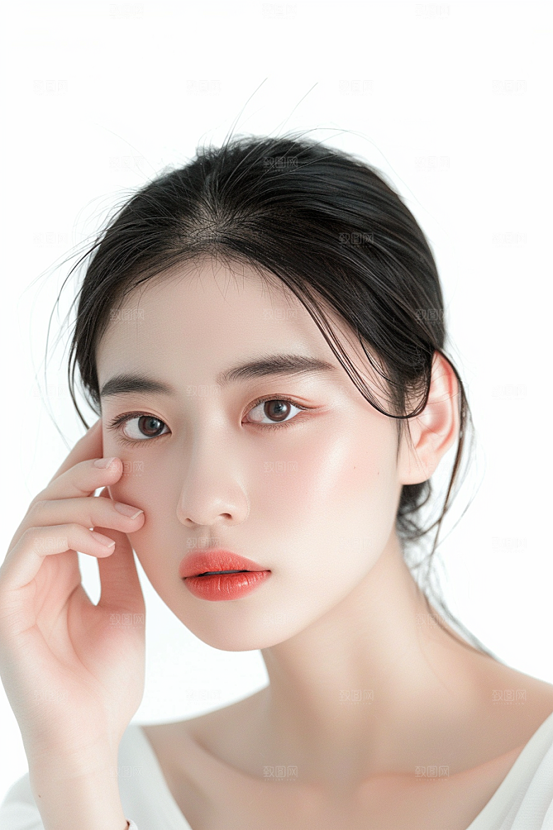 女性肖像清新简约广告摄影图