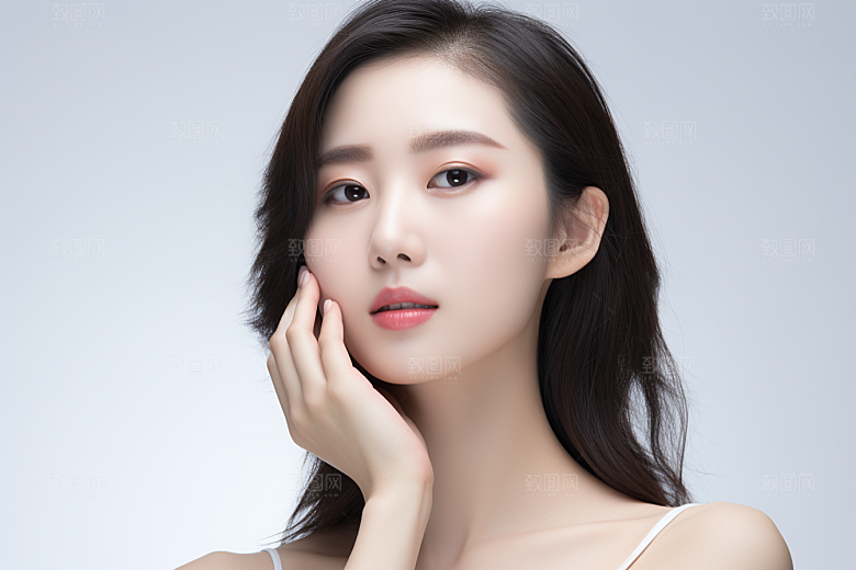 女性肖像护肤品大气广告摄影图