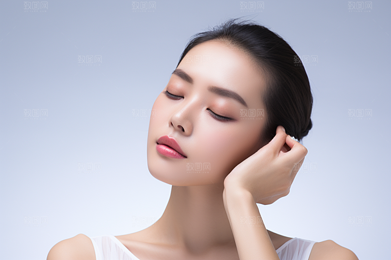 女性肖像护肤品大气广告摄影图