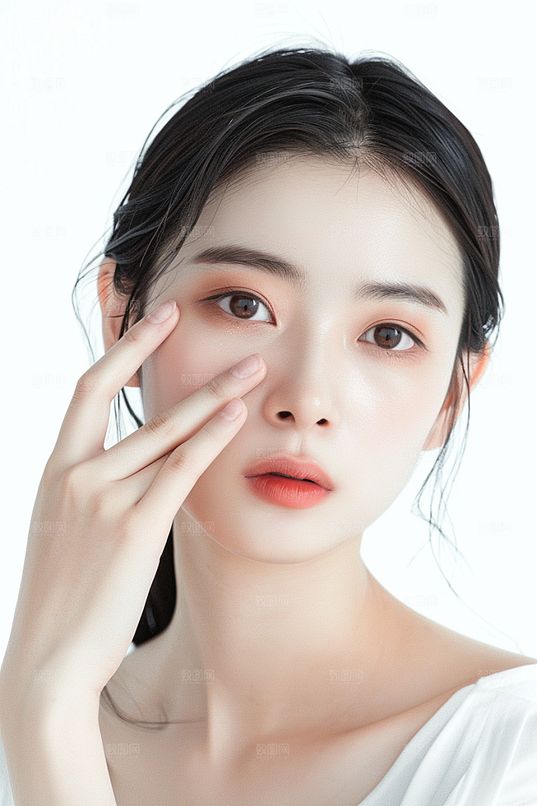 女性肖像自然护肤品广告摄影图