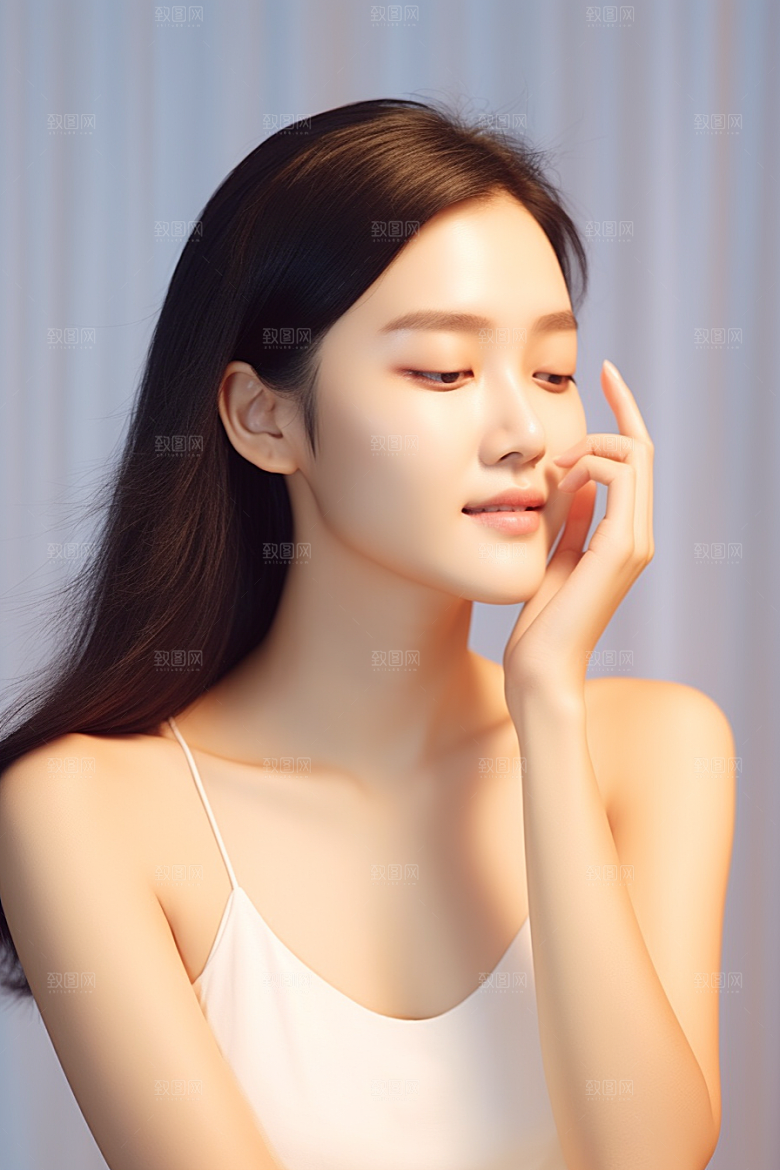女性肖像淡妆自然广告摄影图