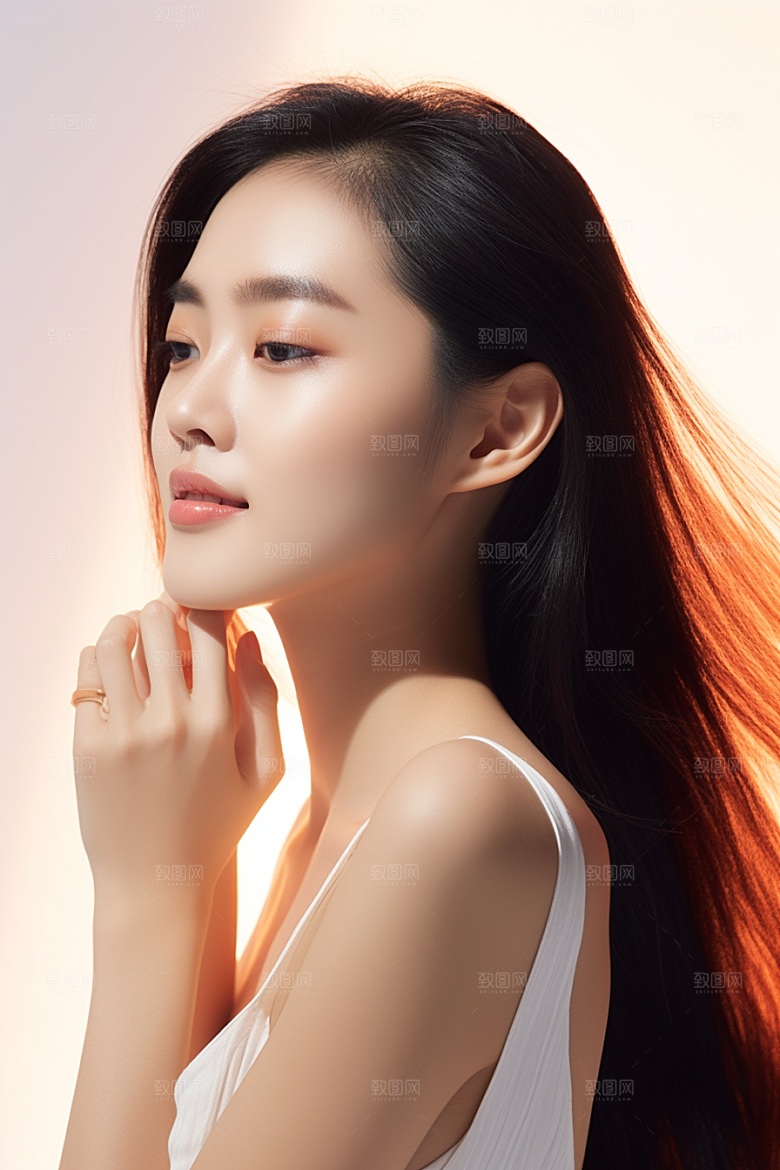 女性肖像大气淡妆广告摄影图