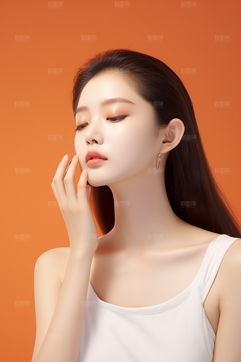 女性肖像大气护肤品广告摄影图