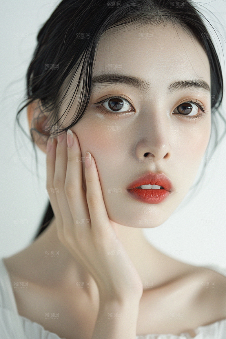 女性肖像淡妆高清广告摄影图