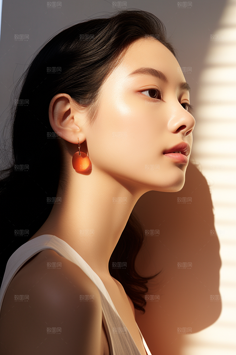 女性肖像优雅自然广告摄影图