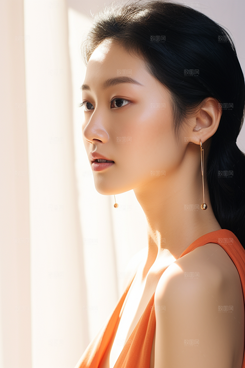 女性肖像大气护肤品广告摄影图