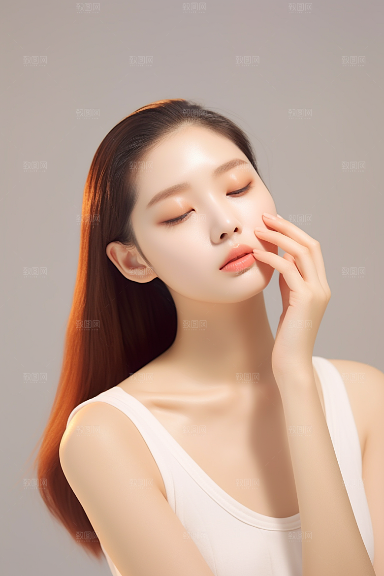 女性肖像简约优雅广告摄影图