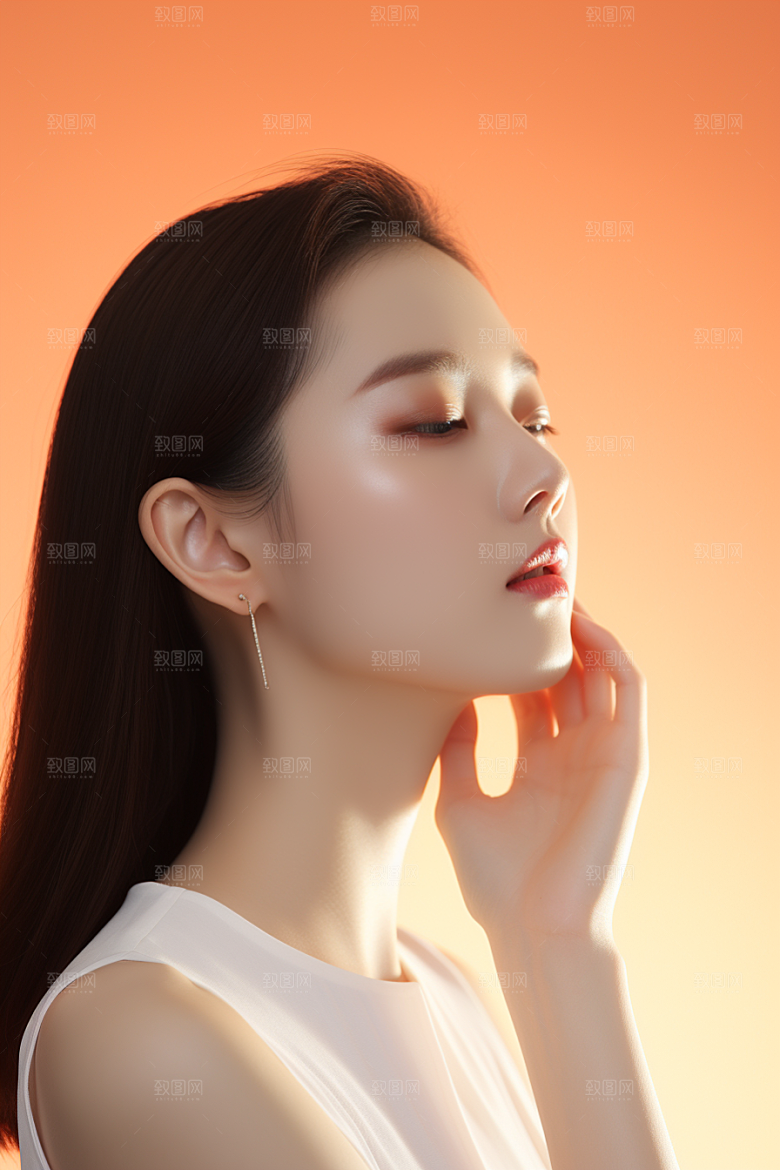 女性肖像自然简约广告摄影图