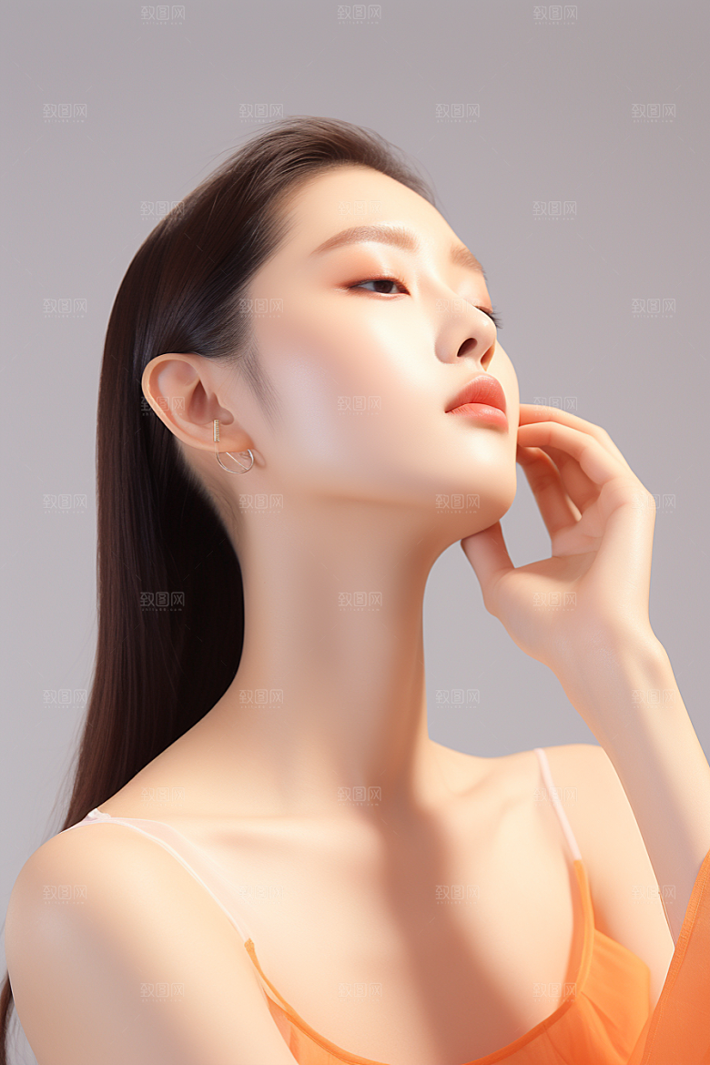 女性肖像人物淡妆广告摄影图