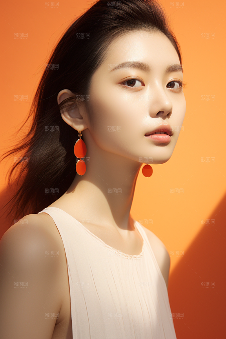 女性肖像高清淡妆广告摄影图
