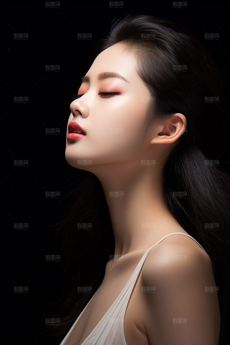 女性肖像清新优雅广告摄影图