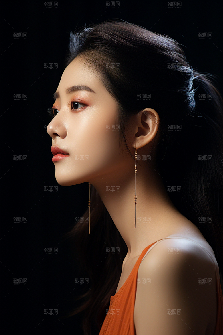 女性肖像自然简约广告摄影图