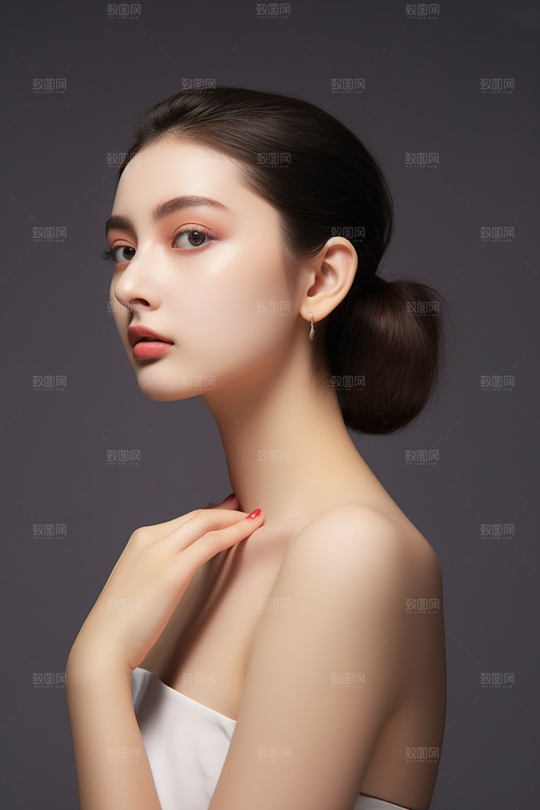 女性肖像自然优雅广告摄影图