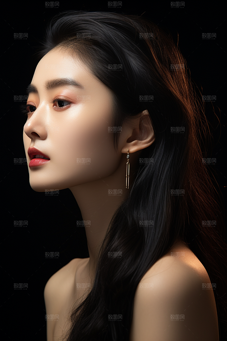 女性肖像高清淡妆广告摄影图