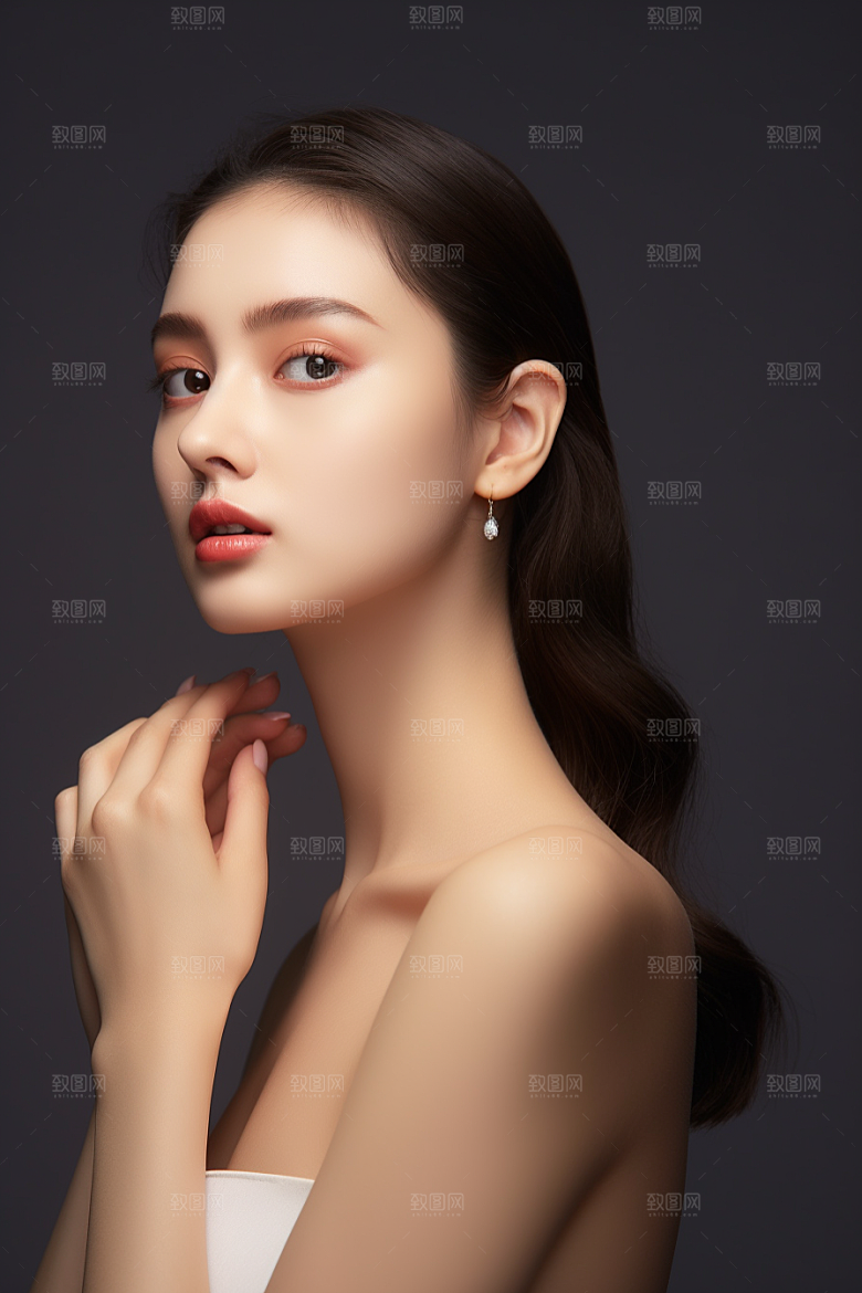 女性肖像大气淡妆广告摄影图