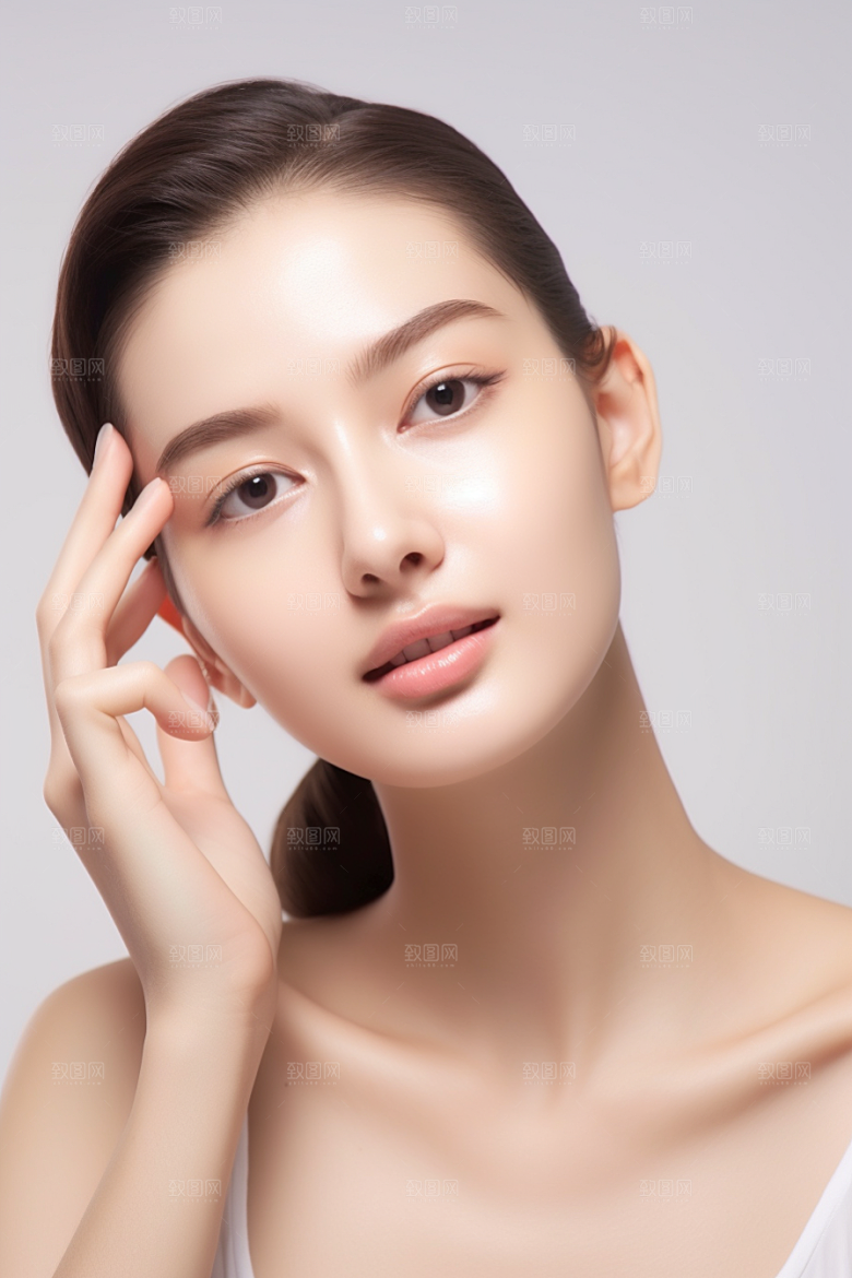 女性肖像护肤品大气广告摄影图