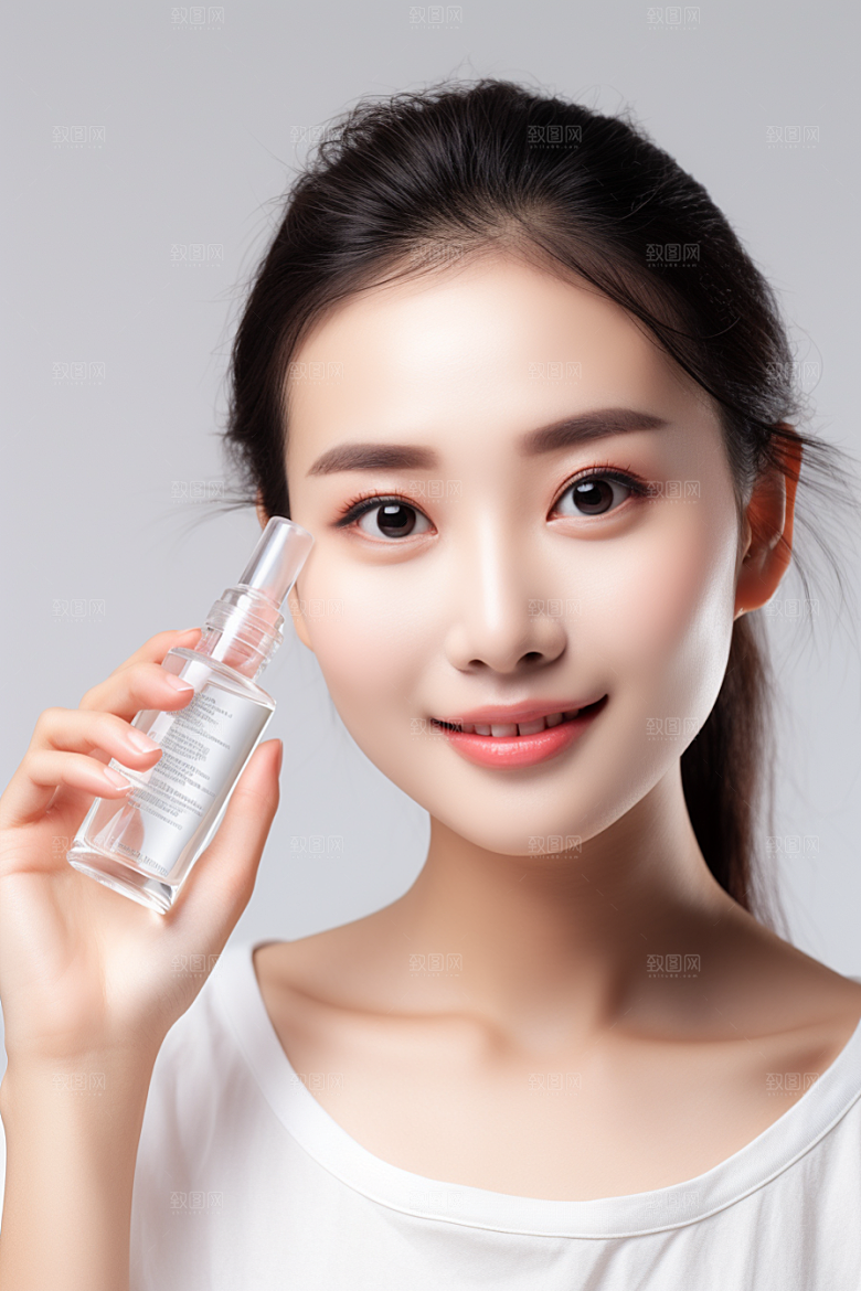 女性肖像护肤品优雅广告摄影图