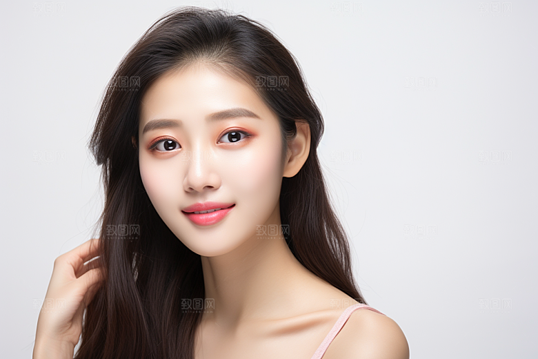 女性肖像淡妆自然广告摄影图