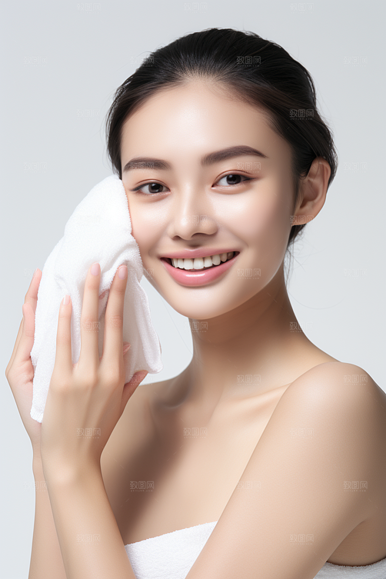 女性肖像简约淡妆广告摄影图