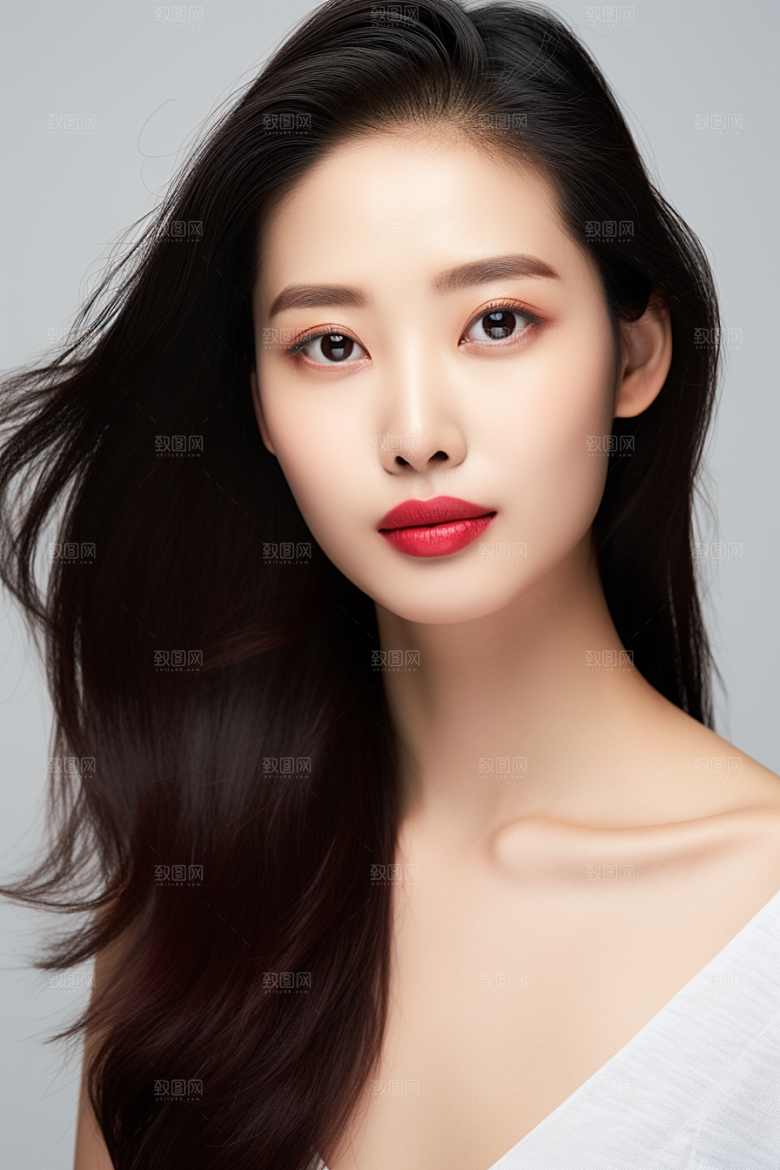 女性肖像优雅简约广告摄影图