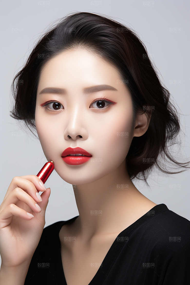 女性肖像清新护肤品广告摄影图