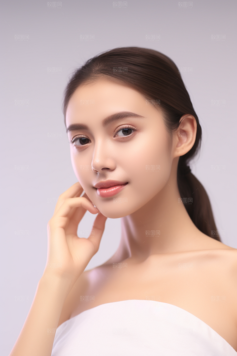 女性肖像简约自然广告摄影图