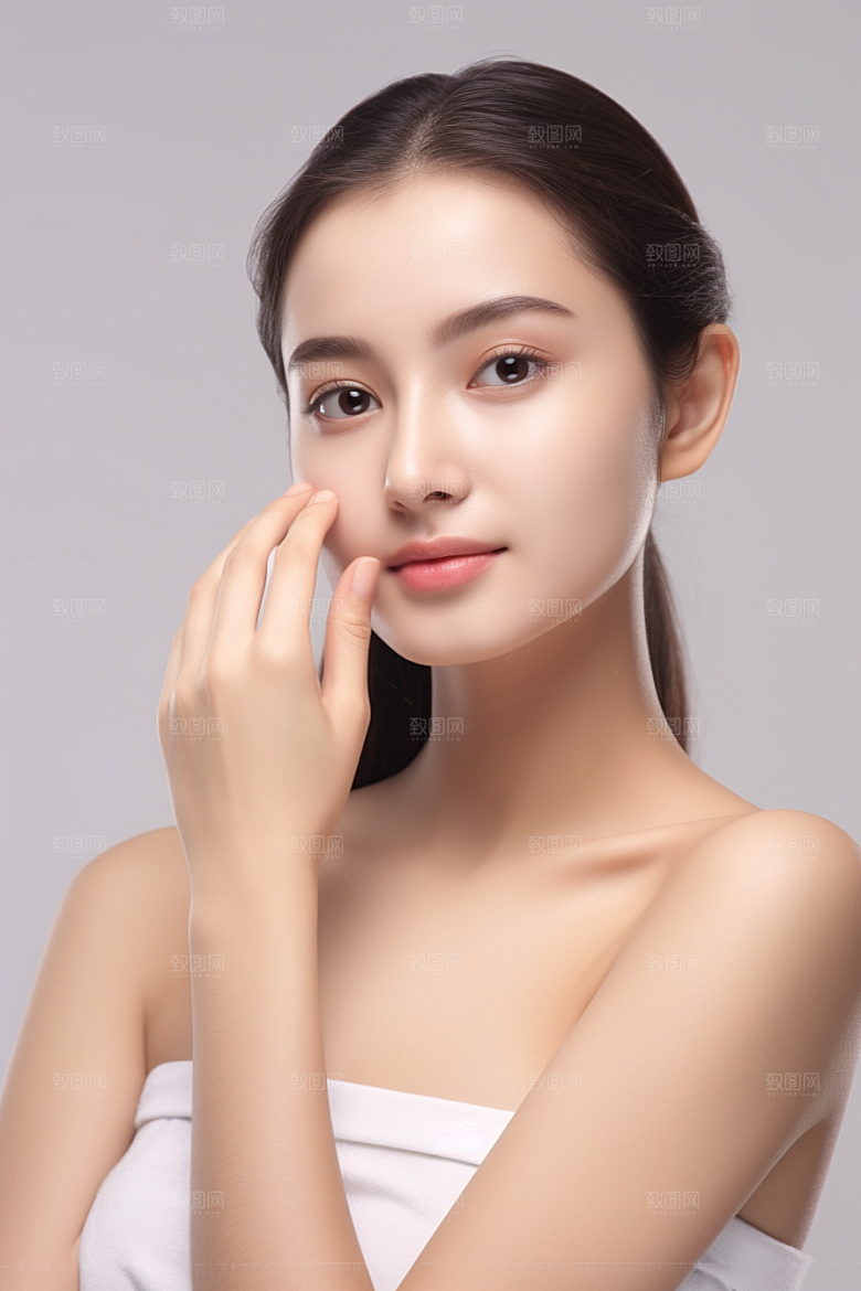 女性肖像人物淡妆广告摄影图