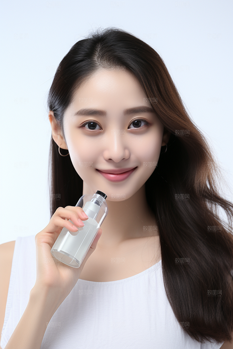 女性肖像优雅护肤品广告摄影图