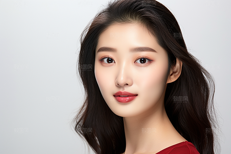 女性肖像简约淡妆广告摄影图