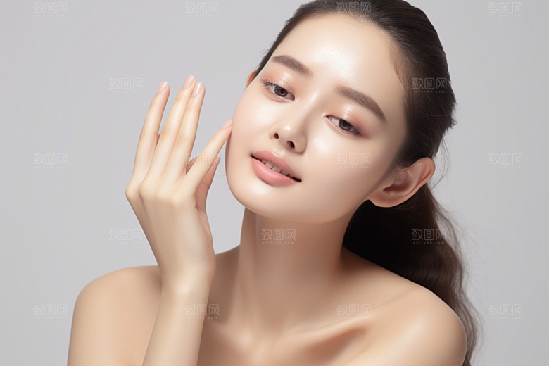 女性肖像简约人物广告摄影图