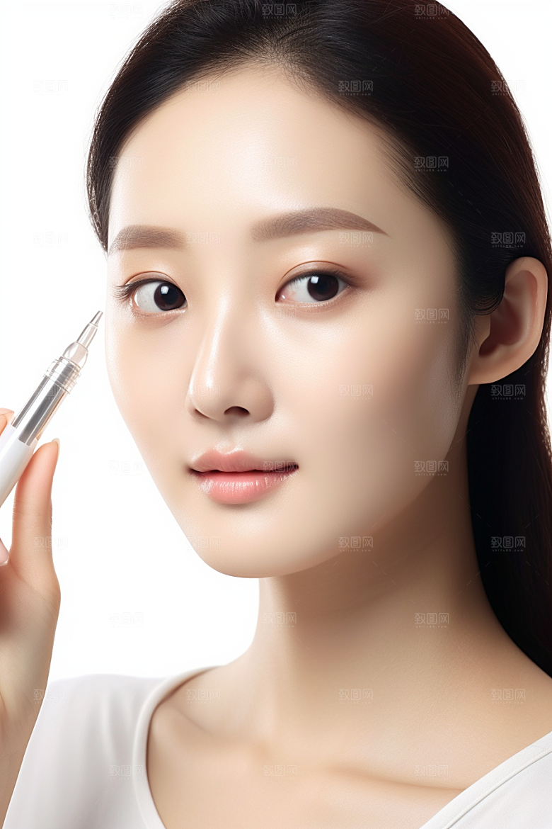 女性肖像淡妆简约广告摄影图