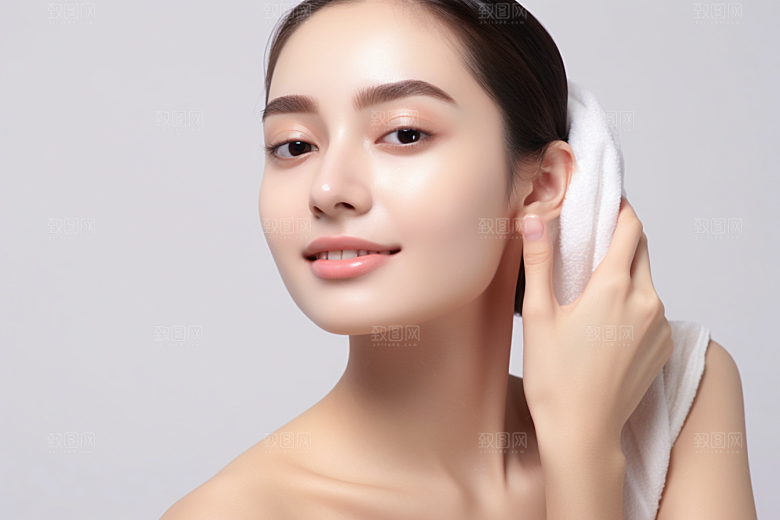 女性肖像清新淡妆广告摄影图