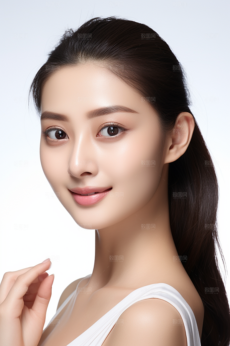 女性肖像人物淡妆广告摄影图