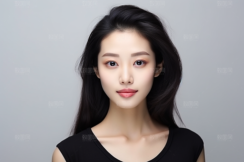 女性肖像淡妆优雅广告摄影图