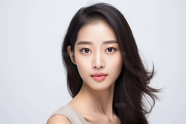 女性肖像淡妆自然广告摄影图
