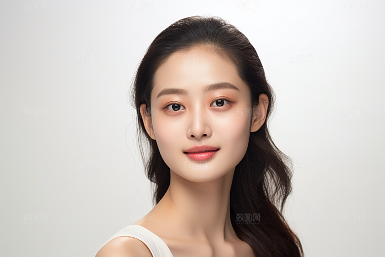 女性肖像清新护肤品广告摄影图