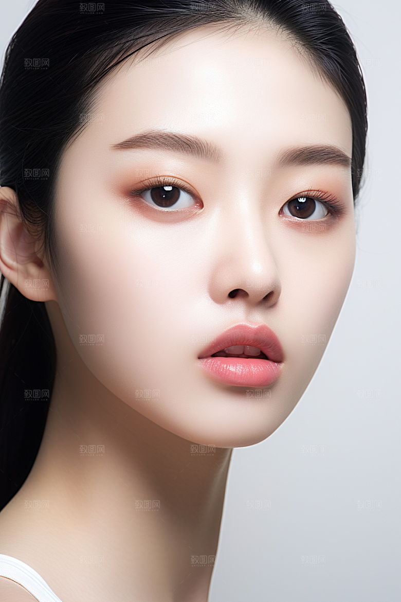 女性肖像人物淡妆广告摄影图