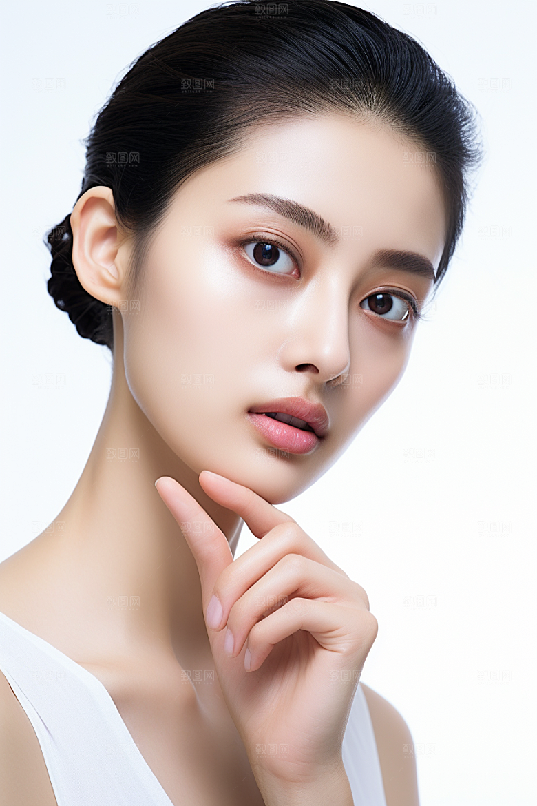 女性肖像护肤品自然广告摄影图