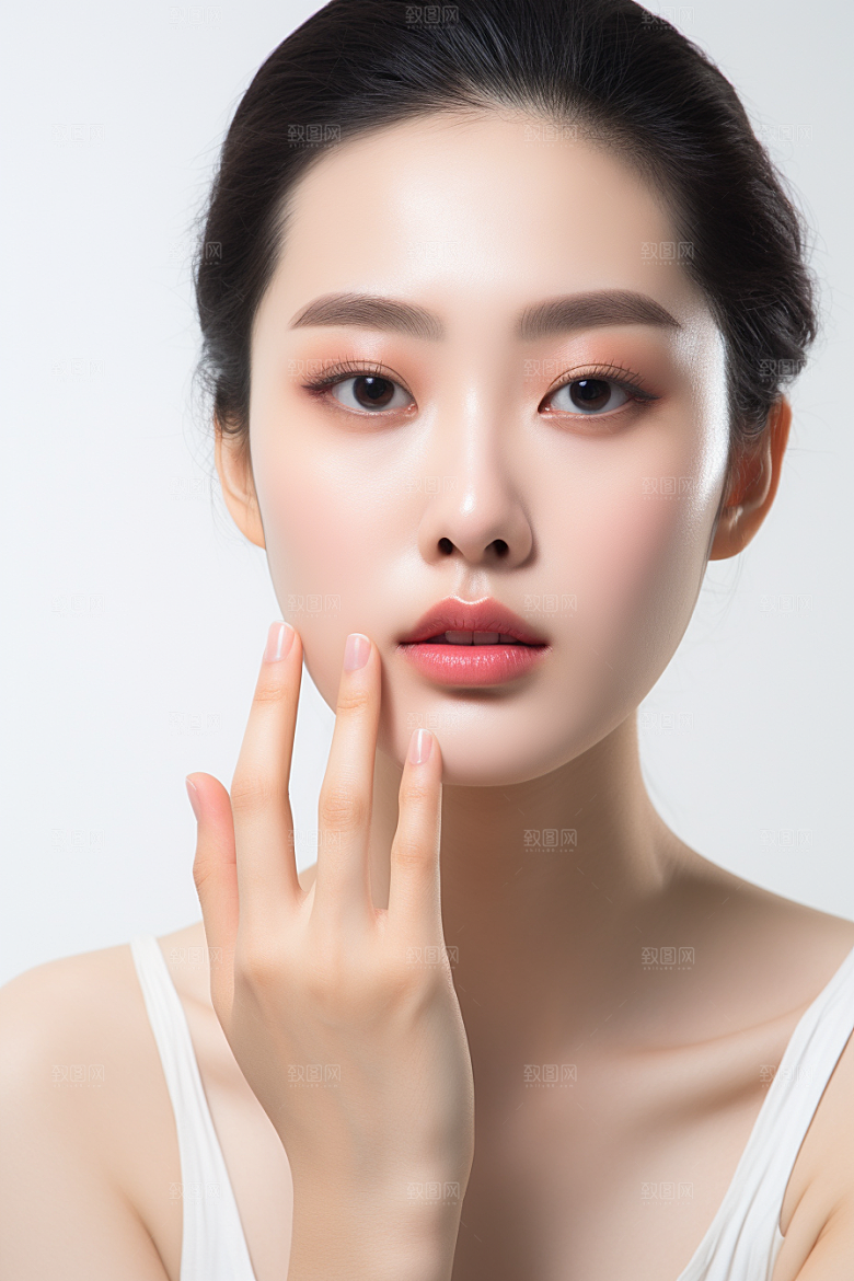 女性肖像高清护肤品广告摄影图