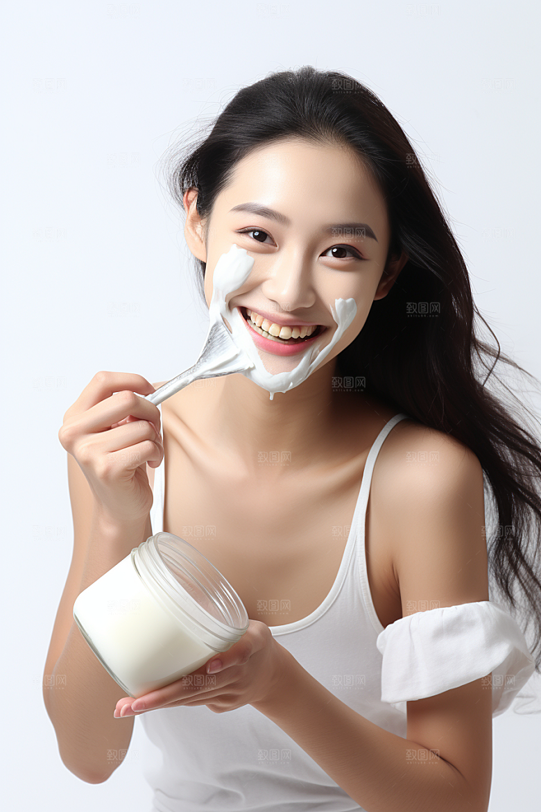 女性肖像简约清新广告摄影图