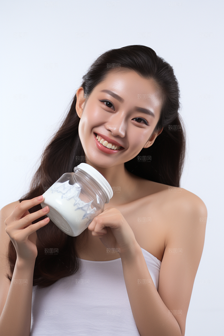 女性肖像清新淡妆广告摄影图