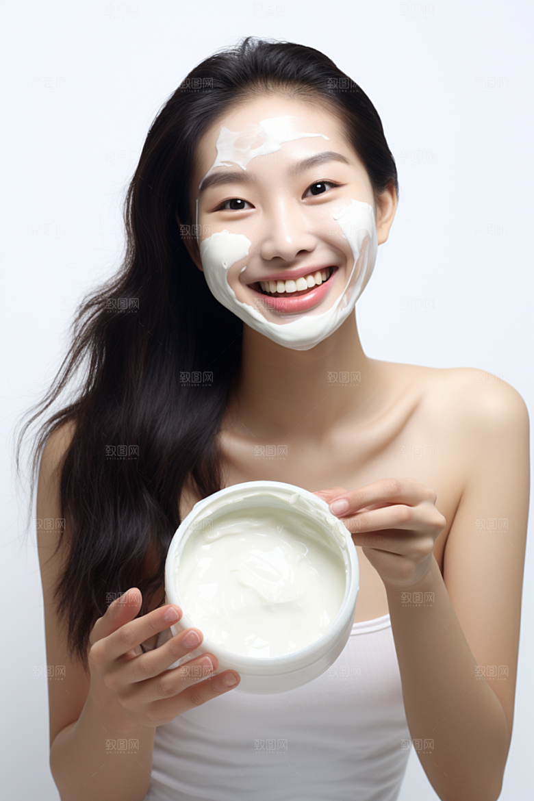 女性肖像简约淡妆广告摄影图