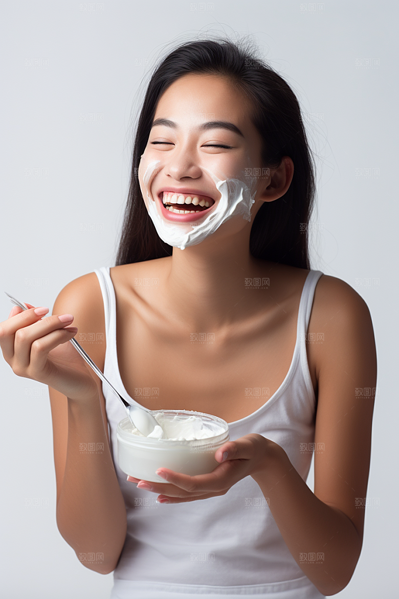 女性肖像自然护肤品广告摄影图