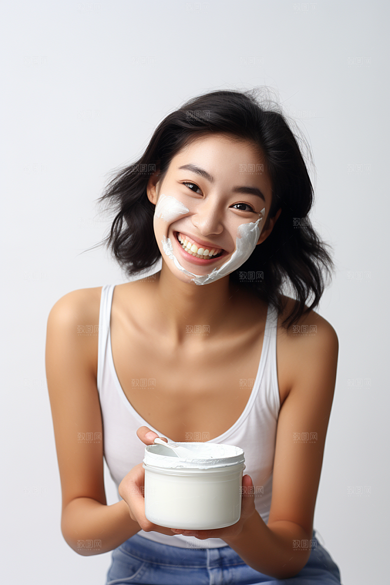 女性肖像护肤品高清广告摄影图