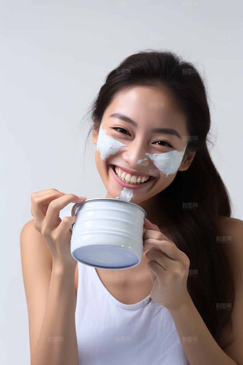 女性肖像高清护肤品广告摄影图
