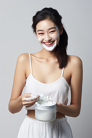 女性肖像护肤品自然广告摄影图
