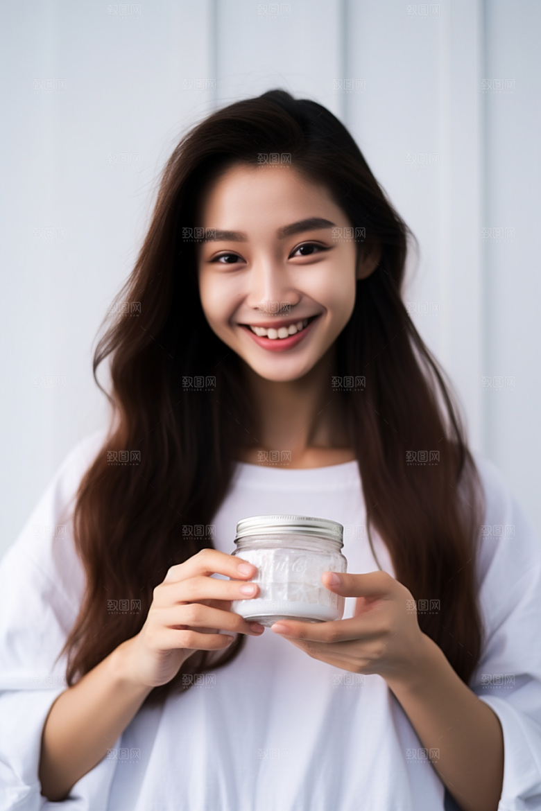 女性肖像简约自然广告摄影图